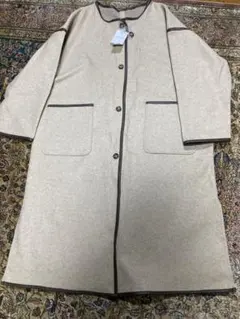 未使用タグ付き　パイピングコート ロングコート