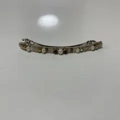 パール装飾のシルバーヘアピン