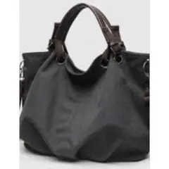 ショルダーバッグ キャンバス ハンドバッグ 2WAY ブラック 大容量 帆布