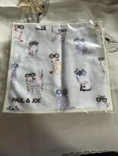 ポール&ジョー　スマホ拭きハンカチ　猫　メガネ
