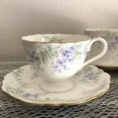 ナルミ　カップ&ソーサー　4客　藤の花　金彩　(2客のみも可)