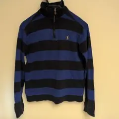 ポロ ラルフローレン 160 ハーフジップ　ボーダー　黒　青　長袖