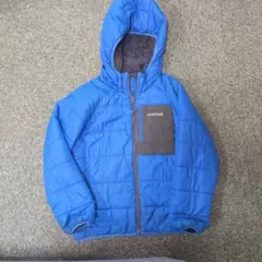 モンベル　キッズ　中綿リバーシブルジャケット　ブルー／ブラック　140