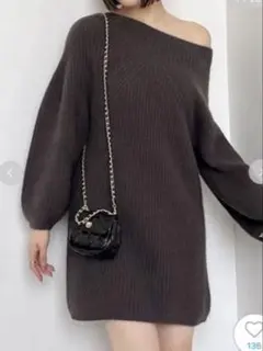 25AW SNIDEL スナイデル ラクーンミニニットワンピース CGRY