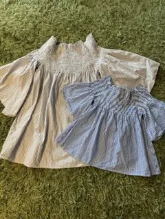 プティマイン&LIENシャーリングストライプブラウス