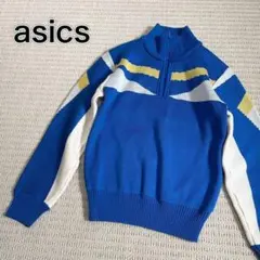アシックス　90年代 ハーフジップ　ニット　メンズSのサムネイル