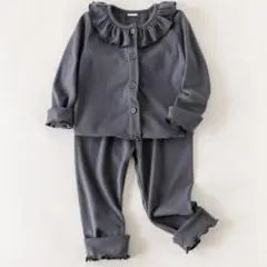 フリル付きグレーセットアップ110〜120cm