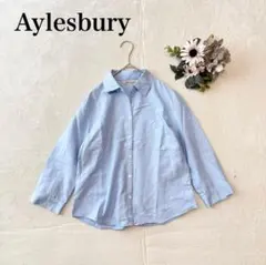 【アリスバーリー】スキッパーカラーシャツ（L)混綿 シンプル カジュアル 7分袖