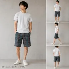 OAKLEY チェック柄ハーフパンツ 34 L 灰青のサムネイル