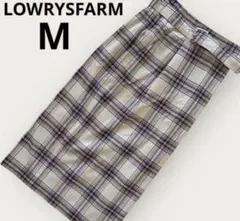 LOWRYSFARM チェック タイトスカート M ベージュ ブラウン ロング丈