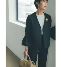 まま様専用　美品　ミラオーウェン　セットアップ　スーツ　ベルスリーブ　紺