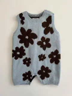 【CIAOPANIC TYPY】総柄フラワーニットロンパース