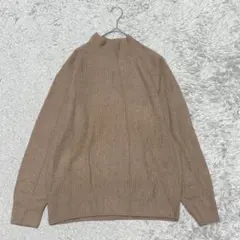 UNIQLO 3Dスフレヤーンモックネックニットセーター長袖［M］ブラウン