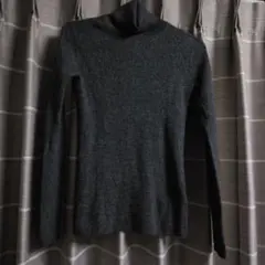 「再度値下げ」UNIQLO ウールタートルネックセーター L ダークグレー