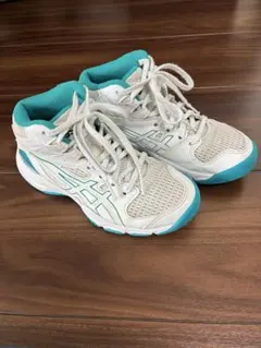 ASICS バスケットシューズ ホワイト/ターコイズ　ダンクショット19cm