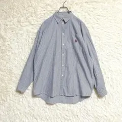 【ユーエスポロアッスン】 オーバーサイズ ストライプシャツ (F)のサムネイル
