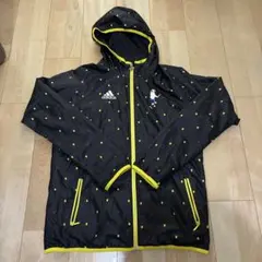 adidas ナイロンジャケット フード付き 総柄 メンズL