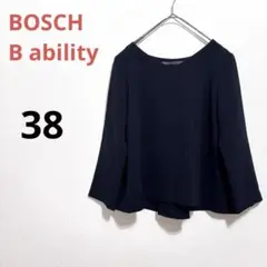 【BOSCH B ability】ダークネイビーブラウス　38 美品フレア