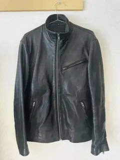 本革ライダースジャケット ブラック 38