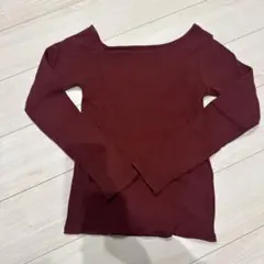 ローリーズファーム 肩相違オフショルダー ロングTシャツ