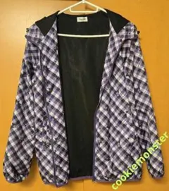 クロミ ジャンパー フード パープル ウィンドブレーカ ロゴ チェック 紫 黒のサムネイル
