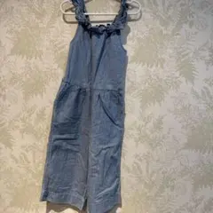 GAP KIDS フリル付きデニムオーバーオール XS