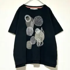 n0530【ロユタ】コットン100% カットソー　Tシャツ　ビッグプリント