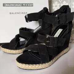 バレンシアガ BALENCIAGA 黒 スエード サンダルのサムネイル