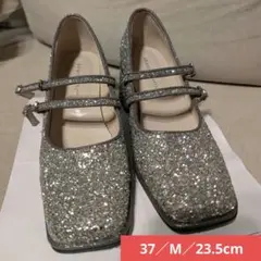 オリエンタルトラフィック　ダブルストラップグリッターパンプス　23.5cm