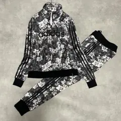 極美品 アディダスネオ ジャージ セットアップ ランニング 花柄 上下 Lサイズ