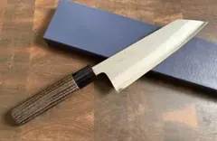 吉兼吉金刃物 切付三徳170mm 文化 包丁SKD 高速鋼梨地ハイス鋼