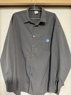 KEBOZ NYLON BB L/S SHIRT グレー長袖シャツ Mサイズ