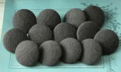 グレーブラウン ファブリックボタン 13個 φ23mm 布くるみ フランス輸入