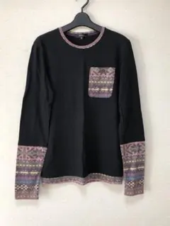 重ね着風 長袖 シャツ 薄手 M