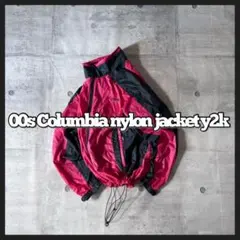 希少カラー Columbia ナイロンジャケット 短丈 ドローコード y2k