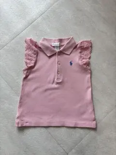 Ralph Lauren ピンク レース袖　ポロシャツ 18M