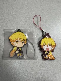 我妻善逸　2点セット　鬼滅の刃 ラバーマスコット ラバーストラップ