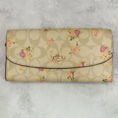 人気柄】COACH コーチ 長財布 星柄 スター フローラル フラップ 大容量 