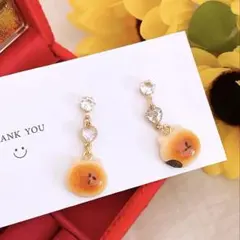 大人可愛いෆミニミニ 猫 asymmetry ハンドメイド ピアス イヤリング