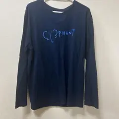 グラニフ　elephant ロンT 象　長袖Tシャツ　ネイビーのサムネイル