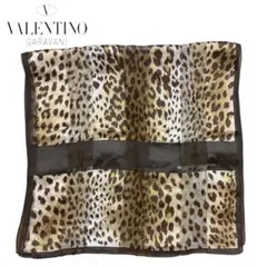 Valentino Garavani レオパードシルクスカーフ ブラウンのサムネイル