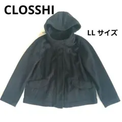 フード付き ブラック コート ショート ジャケット クロッシー