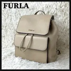 綺麗✨FURLA フルラ ノエミ リュック 巾着 レザー ゴールドロゴ 希少のサムネイル
