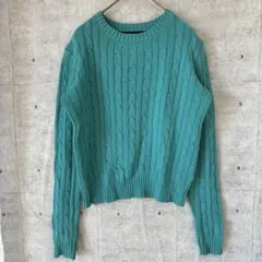 アメリカンアパレル　セーター 長袖ニット　ターコイズブルー　アメリカ製