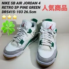 【新品未使用】エアジョーダン4 Nike SBパイングリーン緑aj4黒タグ付き Nike SB × Air Jordan 4 Retro SP 