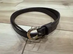 ダークブラウン レザー ベルト ゴールドバックル