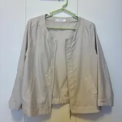 GLACIER ノーカラージャケット L ベージュ