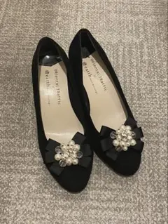 35(22cn) ORientalTrafficスエード調パンプス　ブラック