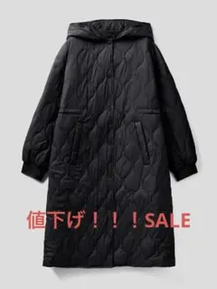 半額以下！！新品　ベネトン　フード付き中綿ロングコート Sサイズ