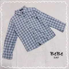 【BeBe/ベベ】 キッズ 子供服 チェックシャツ (130) グレー系